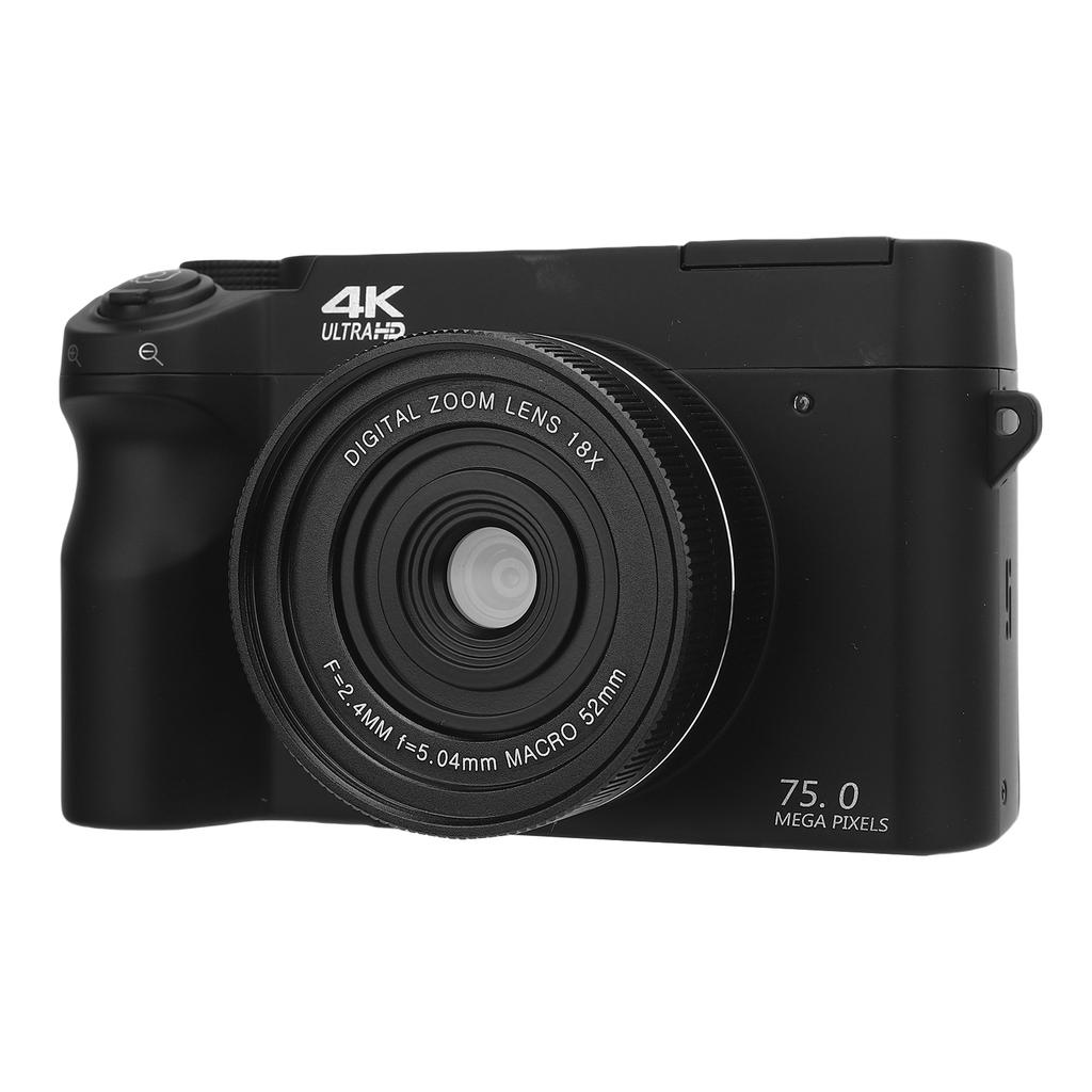 4K Digital Camera 75MP UHD 3 Inch LCD Screen 18X Digital Zoom WiFi Digital Video Camera with Flash for Photography