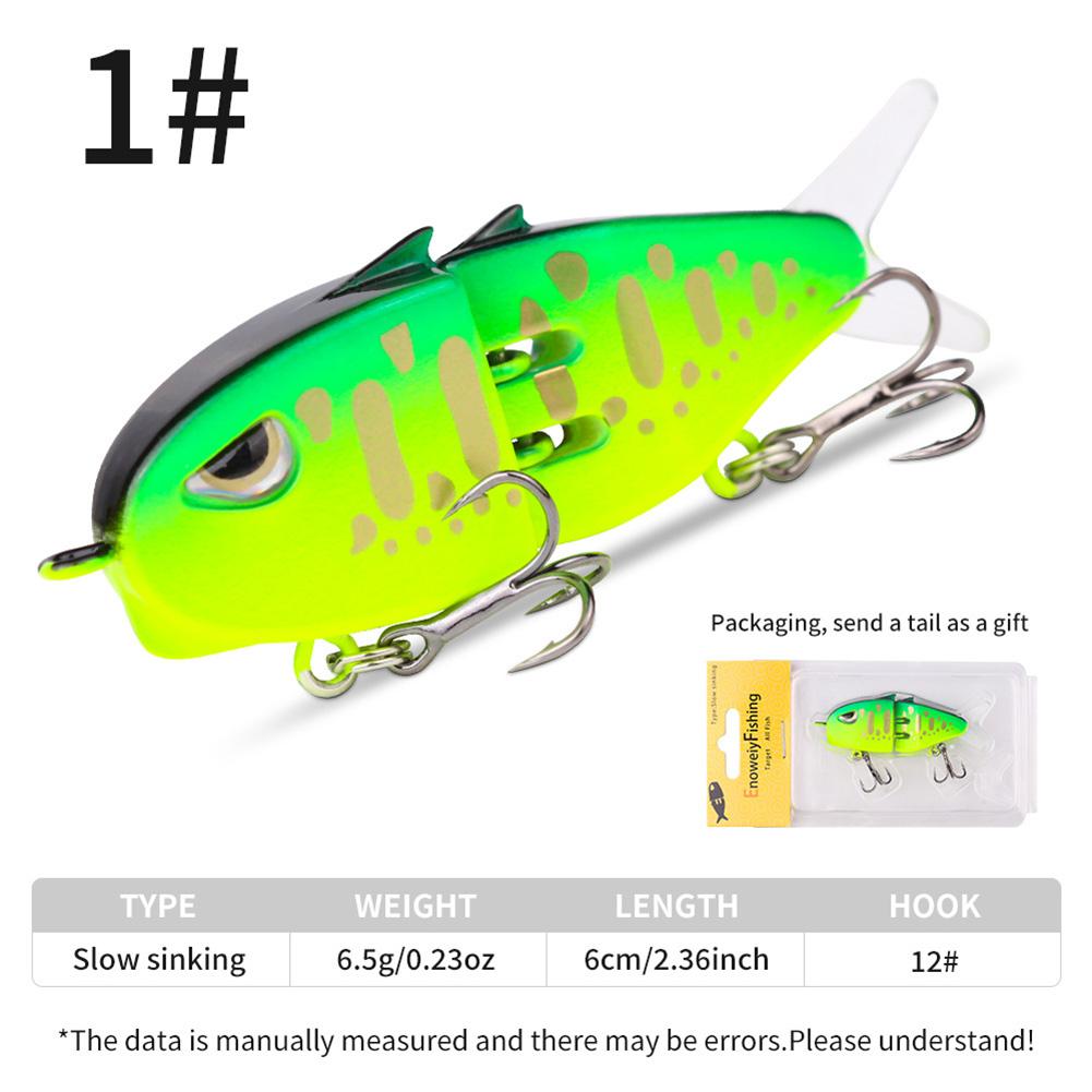 Realistic Fishing Lures 2 Joint Fishing Swimbait Colorful Mini Double Hook Swim Bait for Trout Freshwater Saltwater Fishing Gear