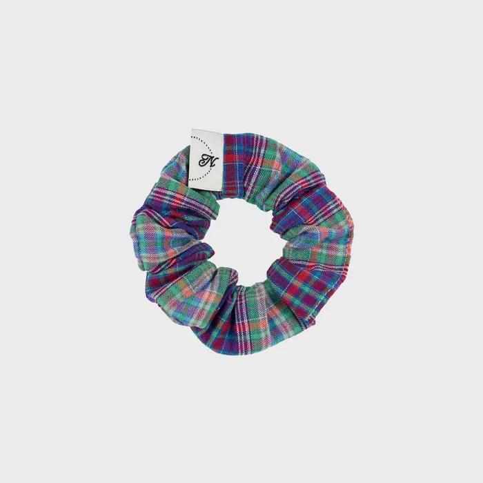 plaid scrunchie mini-green