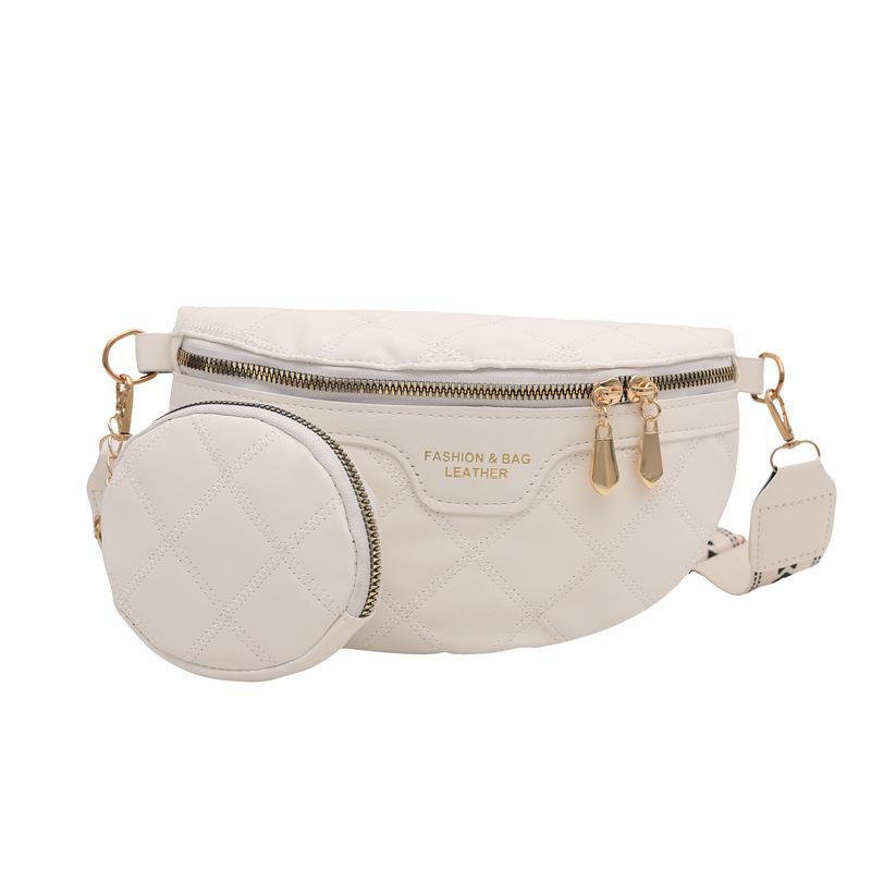 2025 Сумка-кроссбоди Argyle на грудь и пояс: Трендовая осенне-зимняя мода для женщин белый