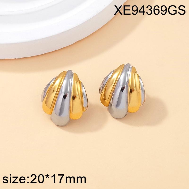 Versatile Gold-Plated Titanium Steel Stud Earrings - Light Luxury Retro Style for Women