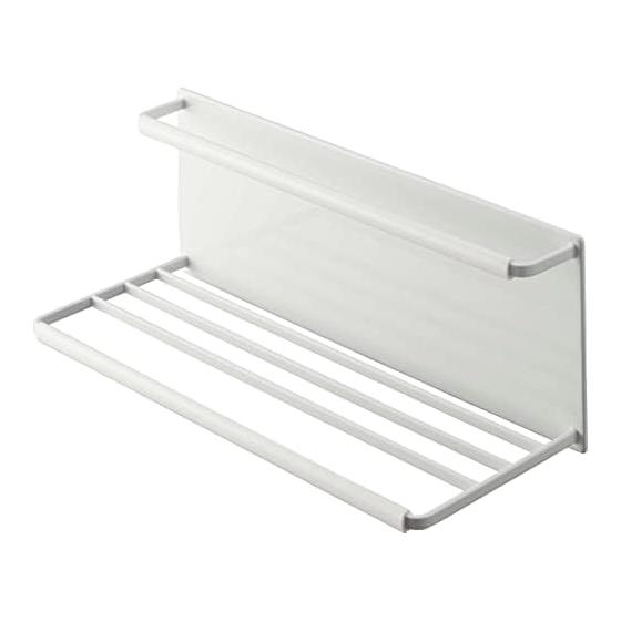 Yamazaki Jitsugyo Magnet Wide Jug Bottle Holder L White Approx. W33 x D12.5 x H11.5cm Tower Drainer Kitchen Panel Under Sink Easy Installation 8060