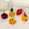 Colors Crystal Fruit Paperweight with Diamond Natural Stone Glass Crafts Souvenir Home Decor Table Ornament Fruit Figurines Gift