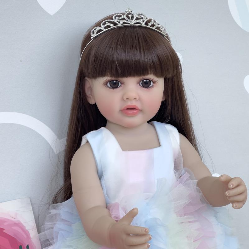 Lifelike 55cm Full Silicone Body Reborn Baby Doll Betty So Truly Like Toddler Baby Dolls for Girls Straight Leg Standing Reborn Boneca Menina Kid Gift
