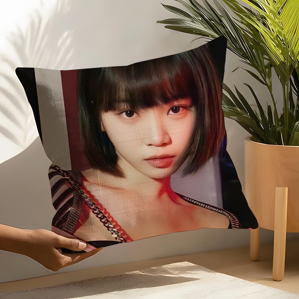 Kim Chae - Won Pillow Case Linen Cushion Covers For Decorative Sofa Home Pillows Case Car Chair Pillows Cases Peach skin 18*18(CM)-1Pcs