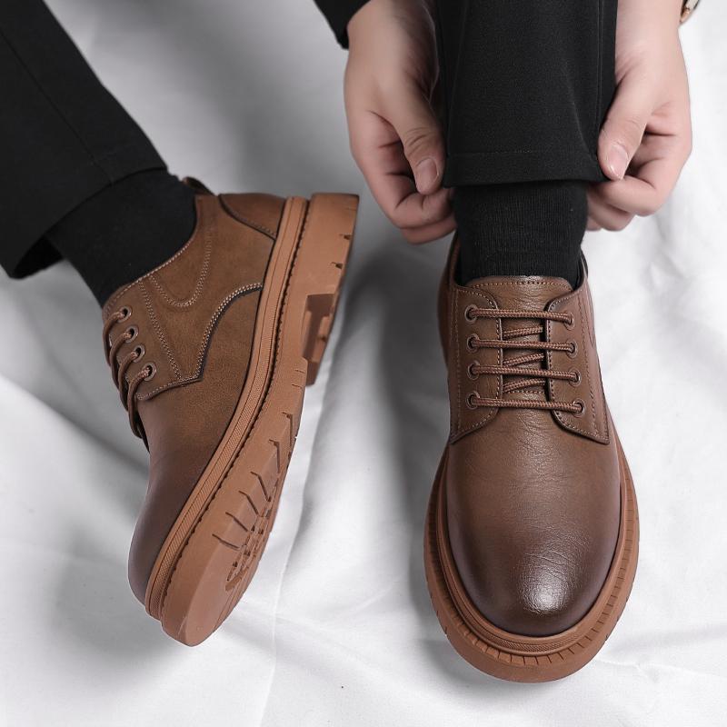 Fashion Casual Men's Leather Shoes Trendy Quality Outdoor Fashion Party Daily Office and Business High Quality Black Shoes