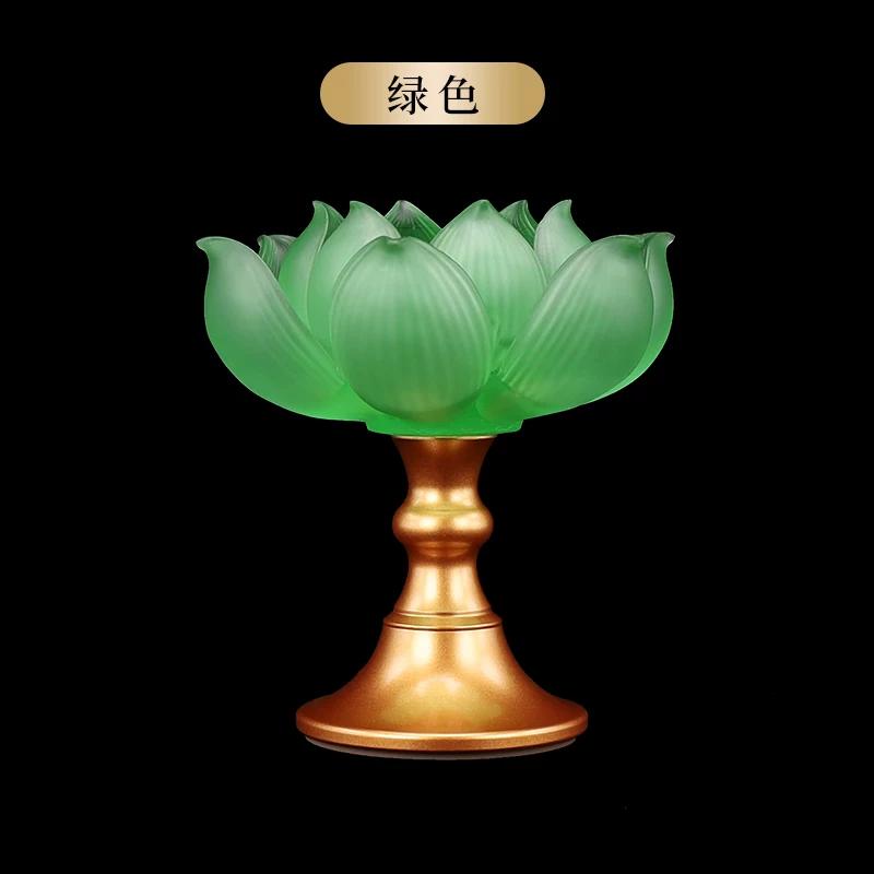 1pc Glazed Candle Holder Lotus Candle Holder Temple Sacrificial Candle Holder Chinese Buddhist Utensils No Candles Included