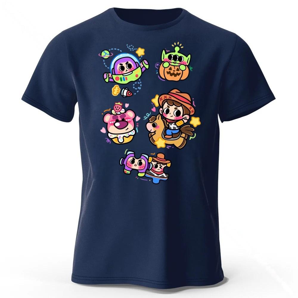 2026Latest Toy Story 5 Series Pure Cotton Short Sleeved Menswomens Daily Casual Soft Highquality Tshirt Plus Size Loose Top