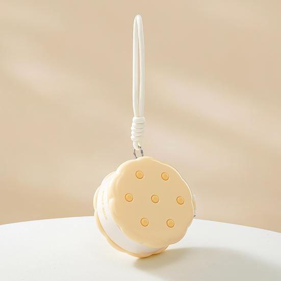 Round Powder Puff Box Double-Tier Wet And Dry Separation Makeup Puff Case Portable Makeup Sponge Organizer with Lanyard for Women Girls Travel Storage