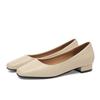 New Flat Women Loafers Simple Low Heels Office Work Casual Shoes Slip On Flat Footwear Ladies Square Toe Shoes Work Shoes
