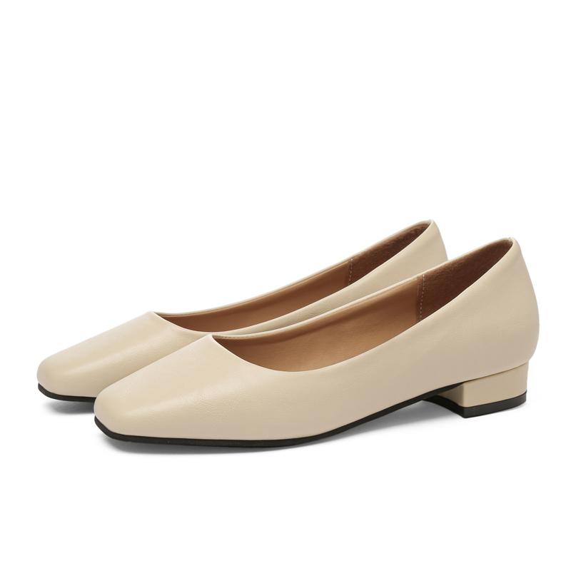 New Flat Women Loafers Simple Low Heels Office Work Casual Shoes Slip On Flat Footwear Ladies Square Toe Shoes Work Shoes