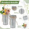 8pcs 4.33 Inch Galvanized Metal Flower Vases Bulk Small Floral Flower Bucket Rustic Vintage Farmhouse Vases for Centerpiece Country