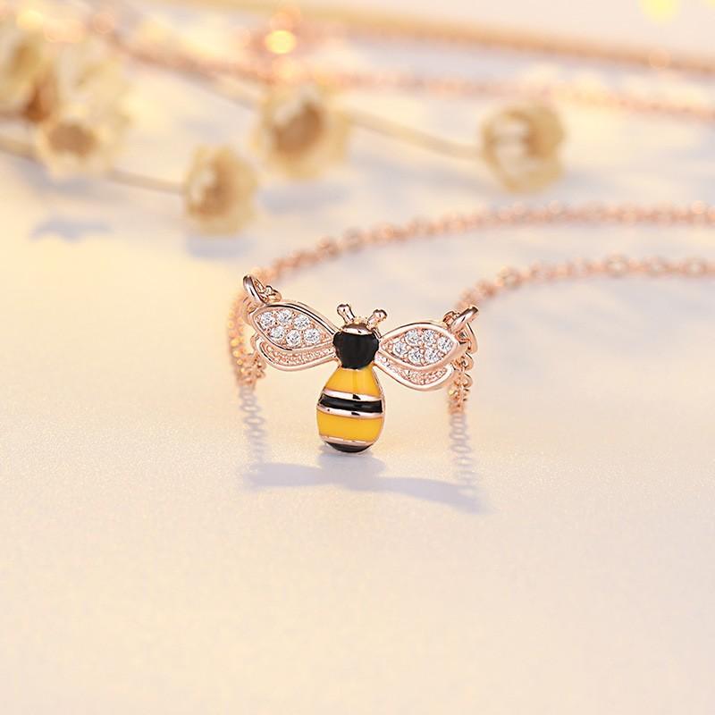2026 Plated Sterling Silver New Popular Jewelry Women's Korean Version Bee Collarbone Chain Short URL Korea Qixi Festival Small Gift