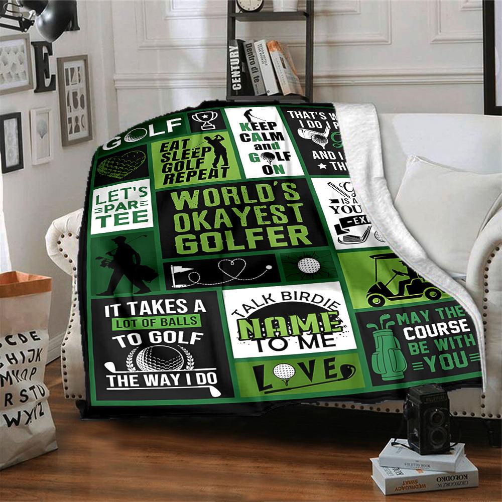 Golf Quotes And Sayings For Enthusiasts Lightweight Personalized Text Soft Warm Cozy Versatile For Sofa Couch Office Bed Picnics Four Seasons