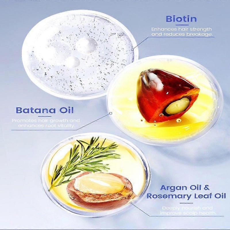 Biotin Hair Growth Shampoo for Men: Natural Thickening Shampoo with Rosemary & Batana Oil for Hair Loss and Thinning Hair, Strengthening Roots, 300ML