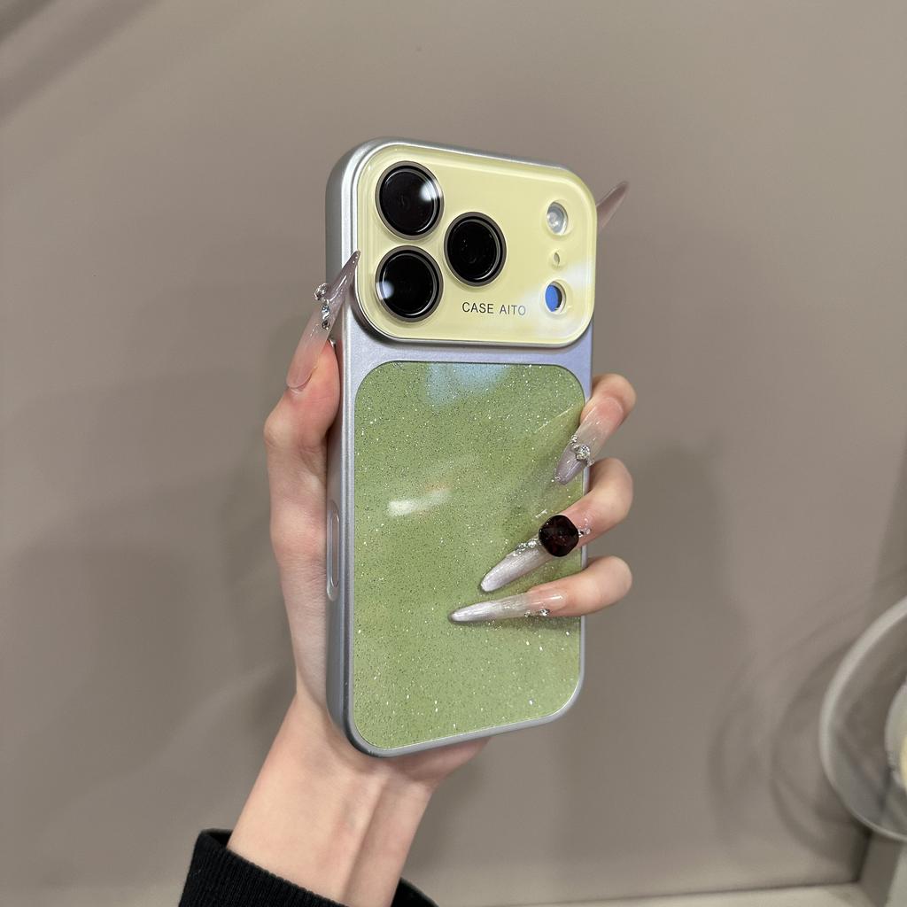 Glitter Large Window Gradient Case for For Iphone 17 16 1 Pro Max 14 13 Camera Protector Bling Colorful Shockproof Cover