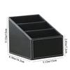 Black/Brown Leather Remote Control Organizer 3 Cells Sorting Lattice Cosmetic Pens Rack  Home