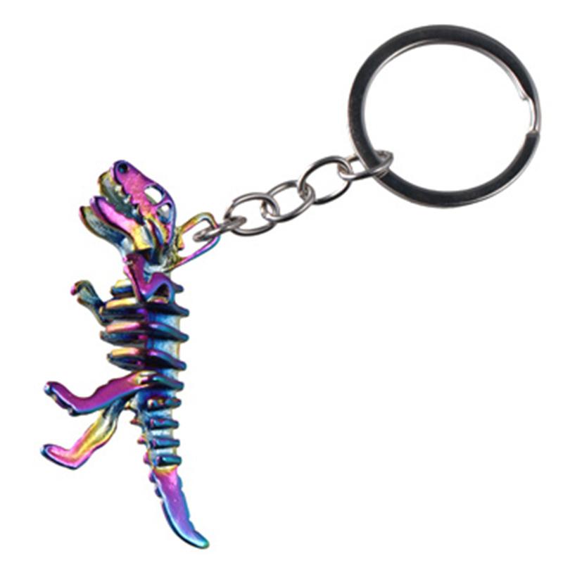 1Pc Alloy Colorful Skeleton Dinosaur Key Chain Holiday Gift Pendant Key Chain Car Key Bag Charm Accessories