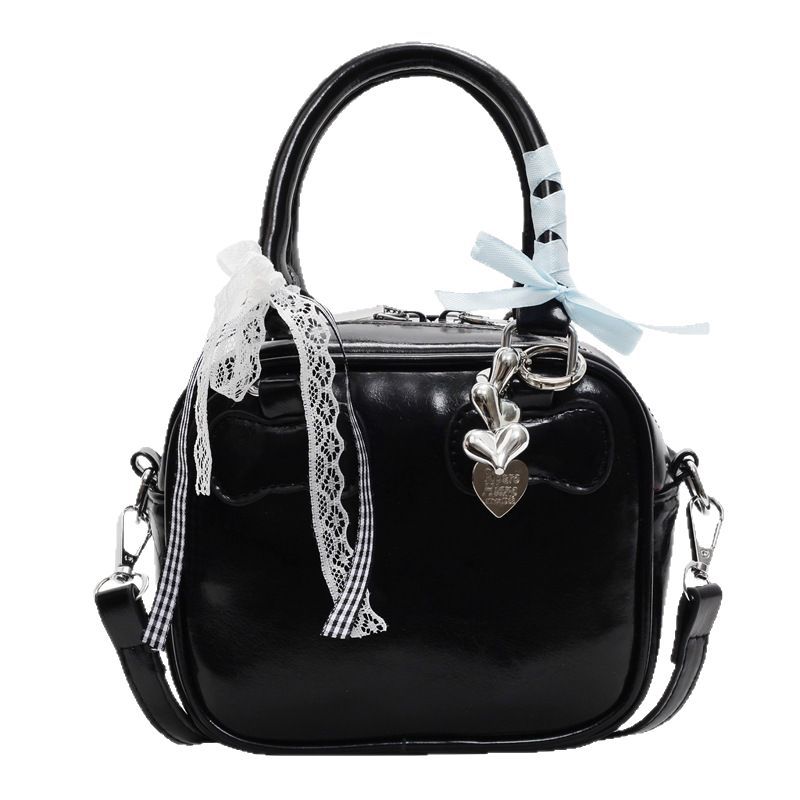 Korea Fashion Portable Bowling Bag Women's 2025 New Simple Versatile Pillow Bag One Shoulder Crossbody Small Square Bag