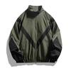 Chaqueta de Primavera y Otoño para Hombre Joven Top Deportivo Casual Chaqueta de Cuello Alto Ropa para Hombre Color de Inserción Tiras Reflectantes Versátil Hombre