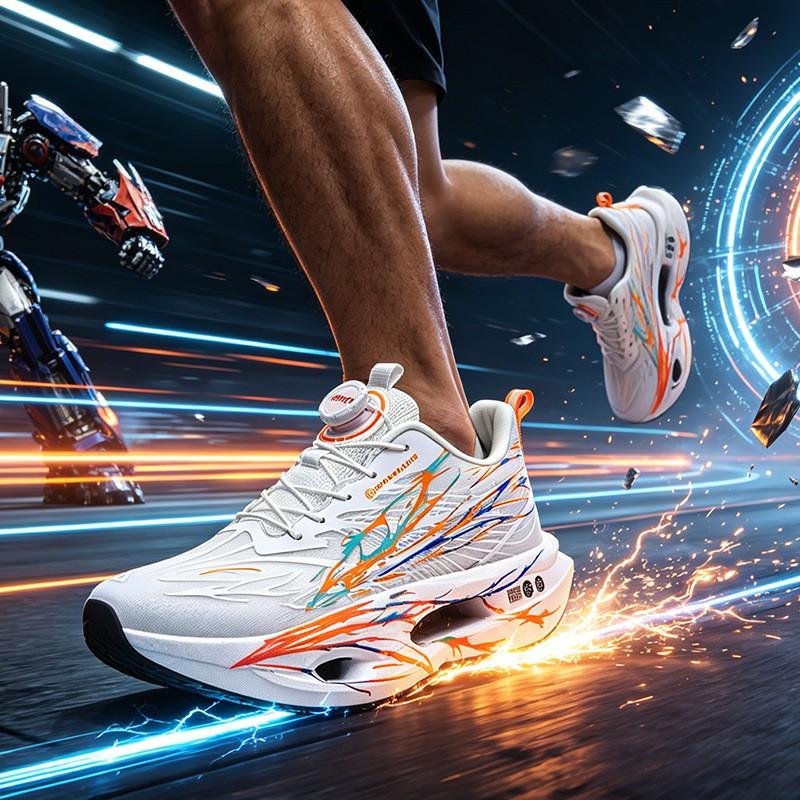 Youth style shoes Lightweight Breathable Running Shoes Boys Kids Athletic Training Sneakers With Rotating Buckle