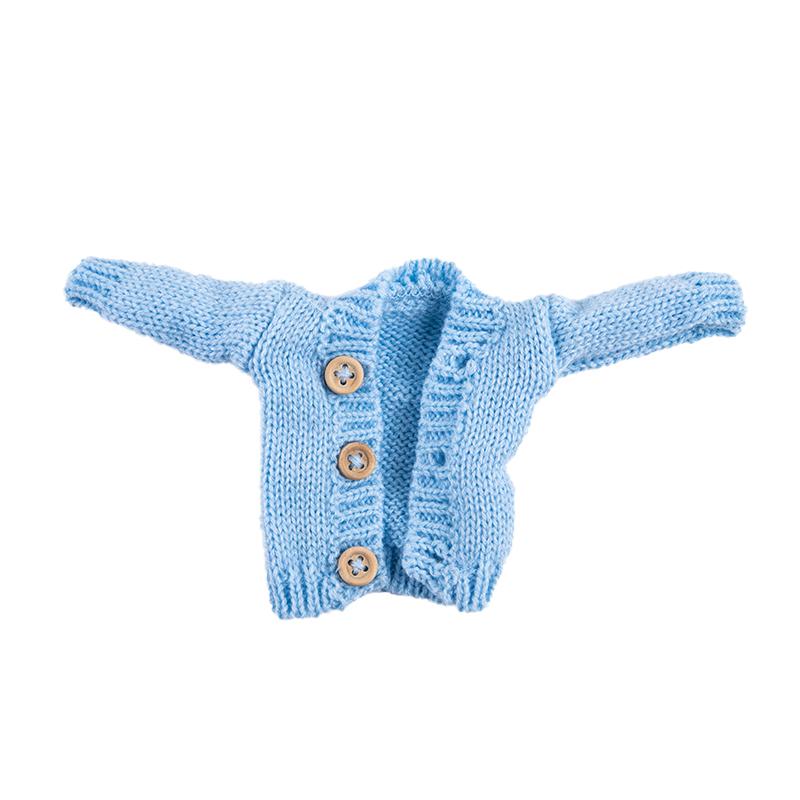 

Вязаное пальто для куклы 26-30 см, одежда, теплый свитер, топы, аксессуары для кукол BJD 1/6 небесно-голубой