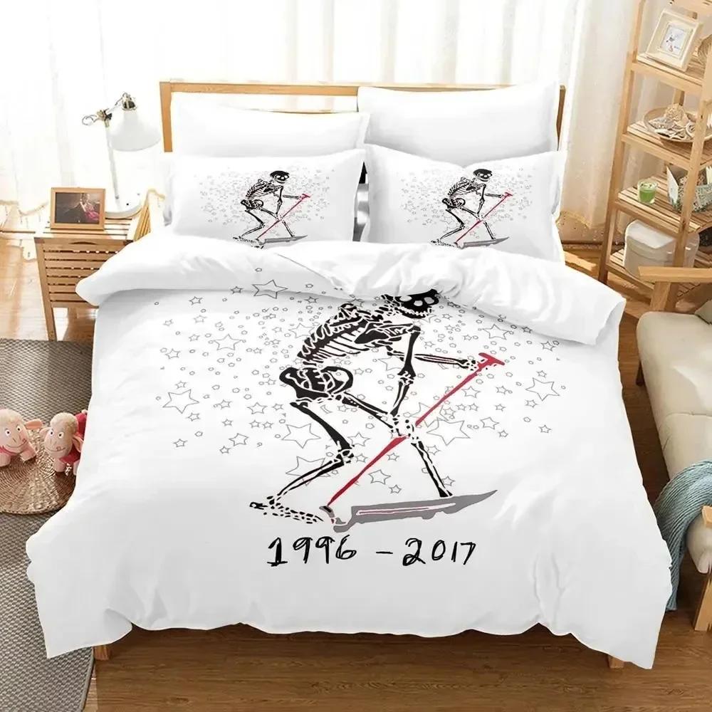Luxuriöses Neues 3D-Druck Rapper Lil Peep Bettwäscheset Bettbezug Bettset Steppdecke Kissenbezug Queen-Size Jungen Erwachsene Bettwäscheset