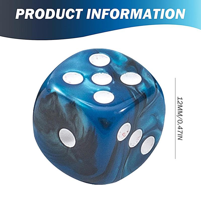 Pocket Dice Set 6-Sided Acrylic Parties Game Dice Kit Rounded Corners Lightweight Gathering Supplies For Entertainment Family