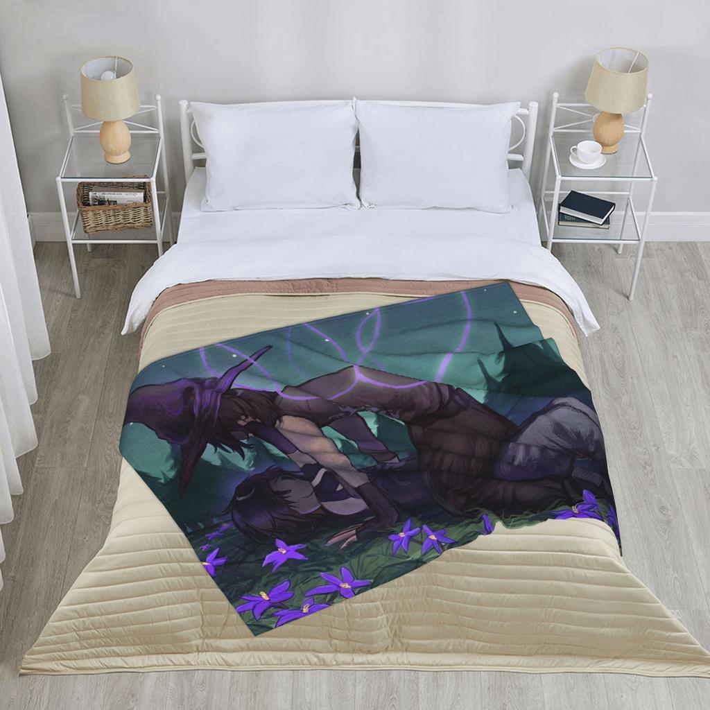 Azuretime Anime Knitted Blankets Velvet Azure Two Time Forsaken Soft Throw Blanket for Outdoor Travel Bedspread