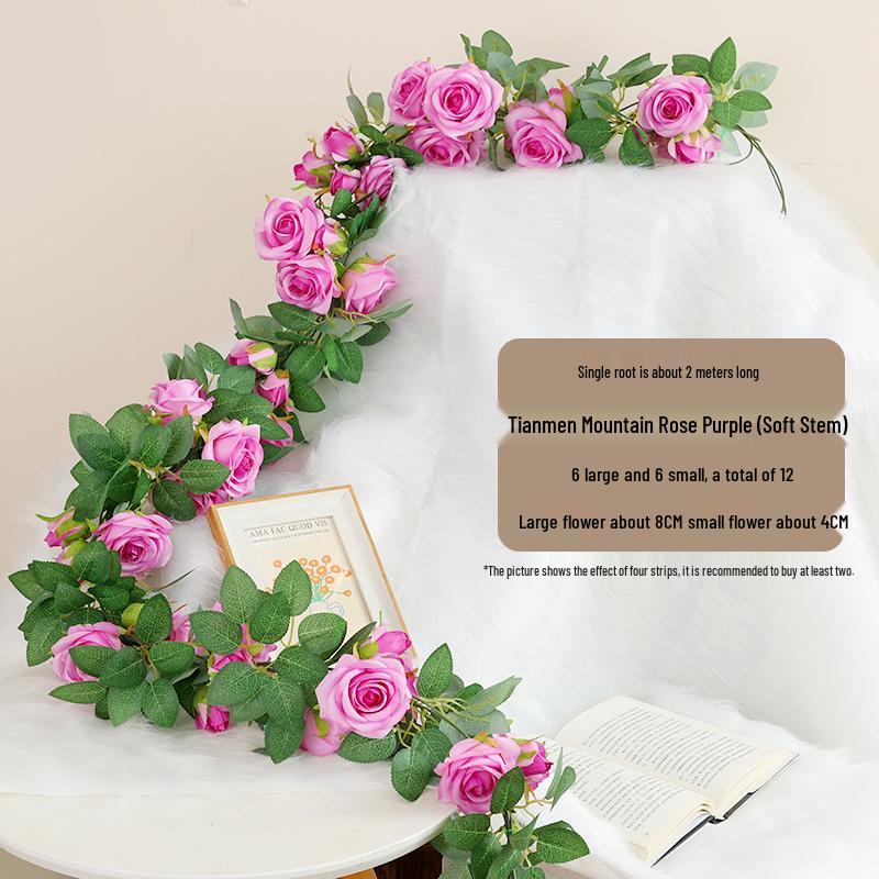 Artificial Rose Vine Hanging Basket and Arch Decoration