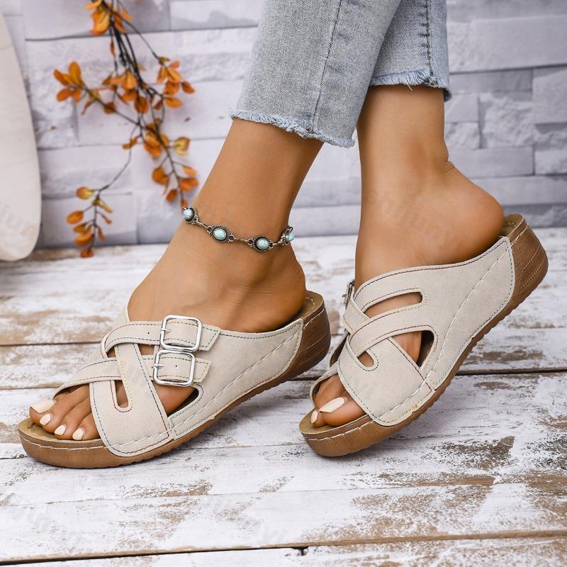 Fashion Women Slippers Summer Wedge 2025 Peep Toe Sandals Anti-slip Casual Female Platform Retro Outdoor Beach Shoes Sandalias De Mujer