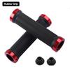 PE Rubber MTB Grips Alloy Cuffs Bilateral Lock Bicycle Handle Grip Anti-skid Cycling Handlebar Sleeve BMX Bike Accessories