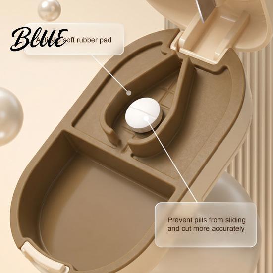 Daily Pills Organizer with Blade Pill Cutter Splitter Moisture-Proof Separate