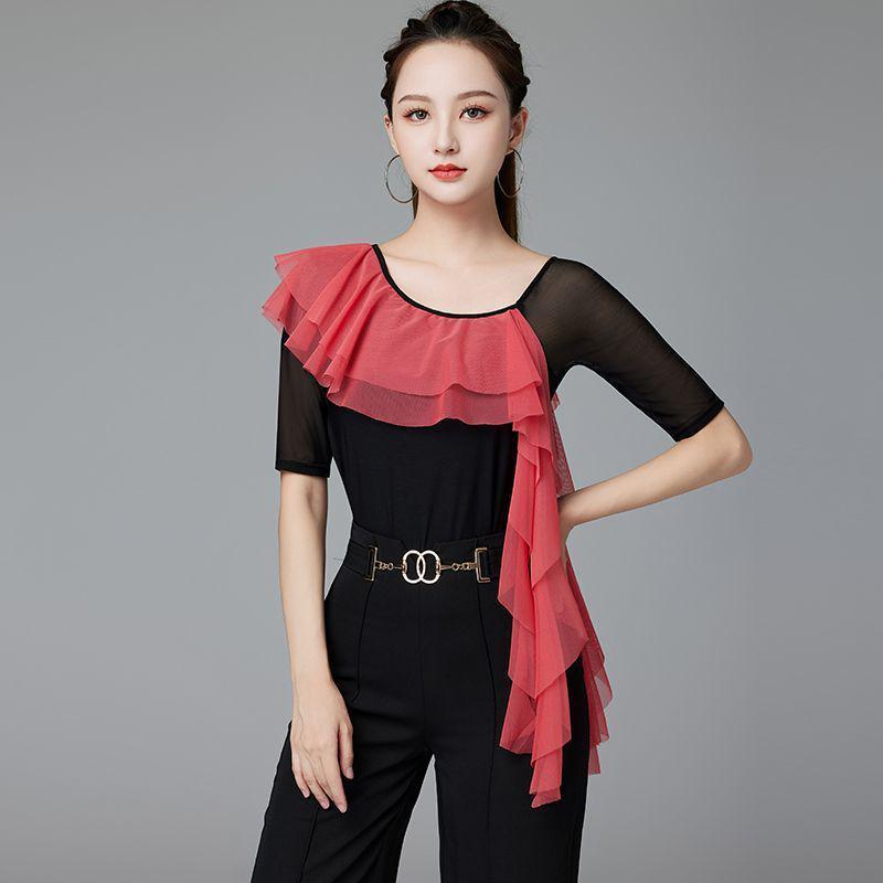 Women's Modern Latin Dance Practice Top - Elegant Style for Europe, America, and Southeast Asia