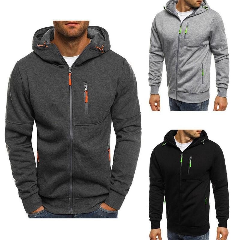 Mens Zip Up Hoodie Casual Sports Sweatshirt Loose Fit Long Sleeve Outerwear Teens