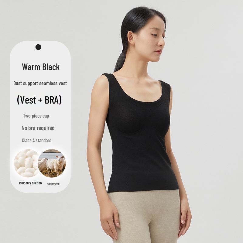 

Женский кашемировый антибактериальный шелковый жилет с чашками для бюстгальтера M (suggested 80-100 jin)