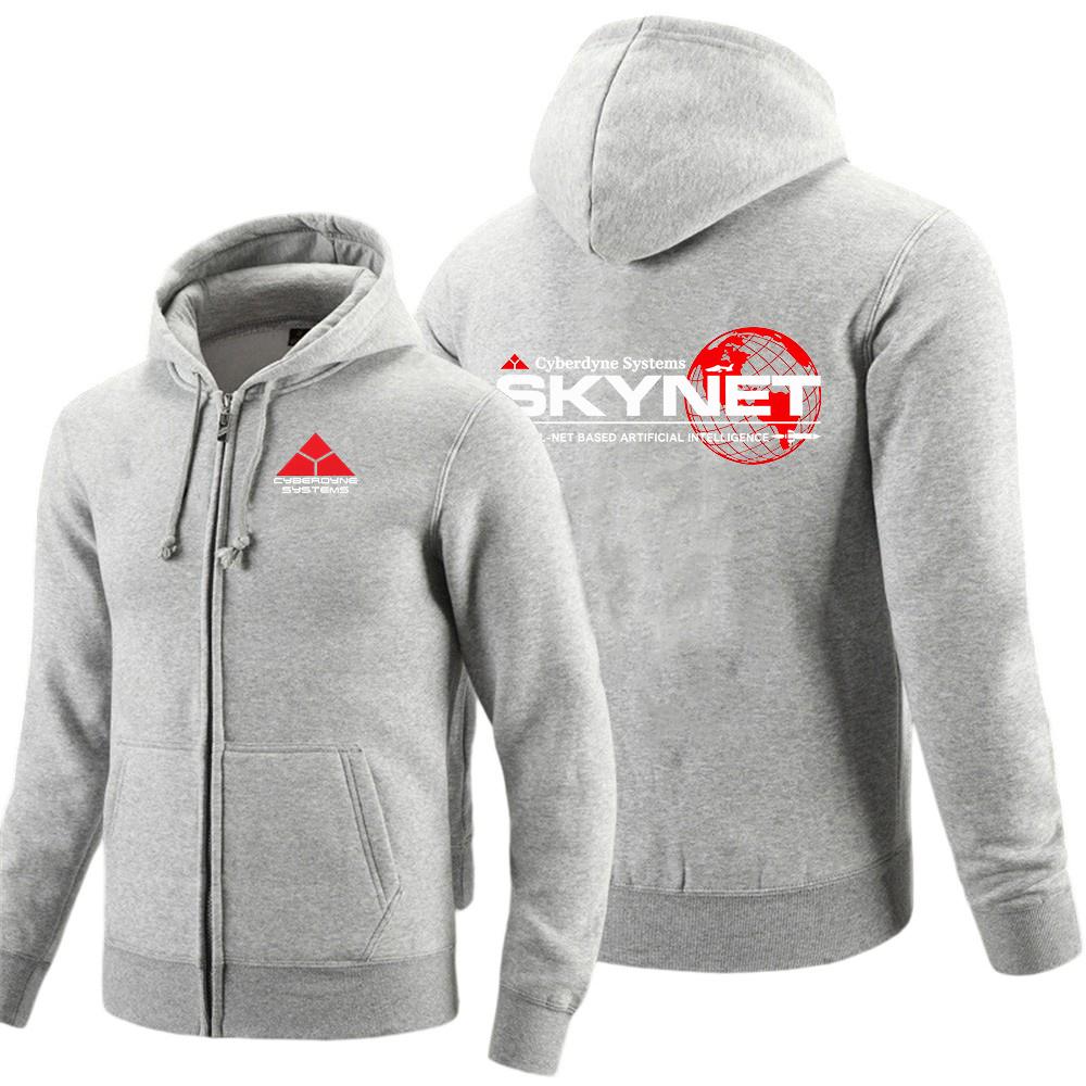 Clean Simple Classic Durable Men's Handsome Hoodies Spring And Autumn Skynet Graphic Logo Print Versatile Coat Jacket