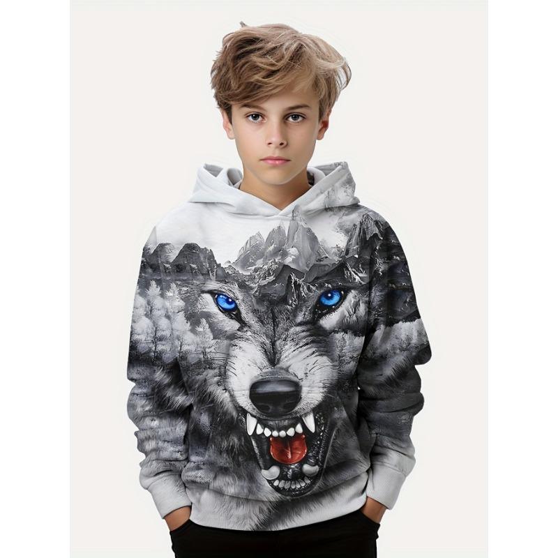 Hoodie Cartoon Cat Pattern Full Print Girl Trendy Sweatshirt Comfort Fit Long Sleeve Jumper Tops Children Kids Clothing Gift