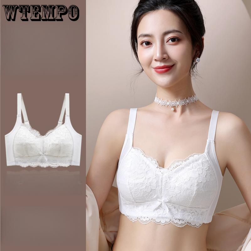 

Underwear Women s Thin Collection Breast Bra Anti Sagging French Lace Push Up Bra 34/75D синій