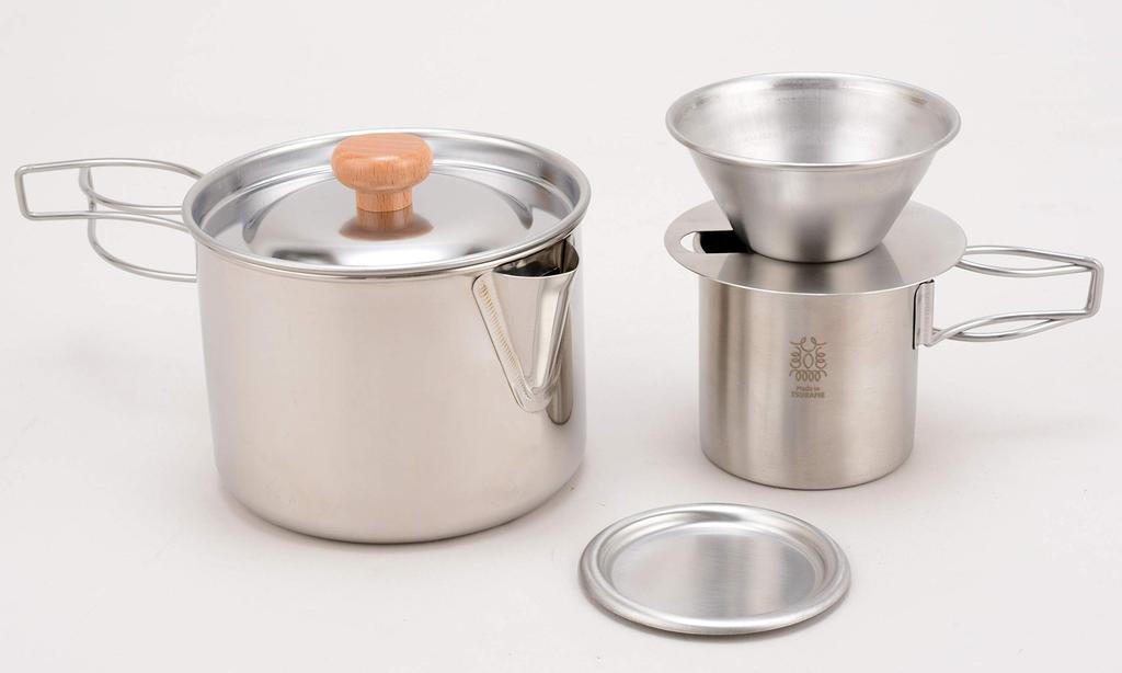 Katari Shoji PTYGRACE Outdoor Camping Cooker Set Kettle Cooker Coffee Dripper Set No Storage Bag Made In Japan & PY-C004