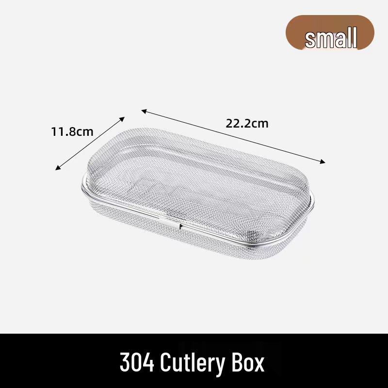 304 Stainless Steel Chopstick & Cutlery Disinfection Holder with Draining Rack