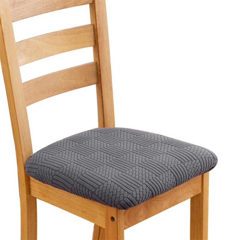 1Pc Elastic Dining Chair Seat Covers Jacquard Stretch Chair Cover Removable Seat Cushion Slipcover For Home Party Cafe