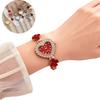 with Adjustable Bracelet Heart Shaped Watch Diamond Studded Watch Strap Wrist Decoration  Gift