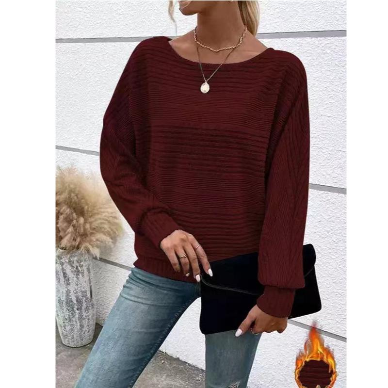 Women's Casual Batwing Sleeve Pullover Sweater Loose Fit and Comfortable Tops