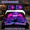 Personalized 3Pcs Bedding SetSolo Leveling Custom Text Duvet Cover Pillowcase Set Bedroom Gift