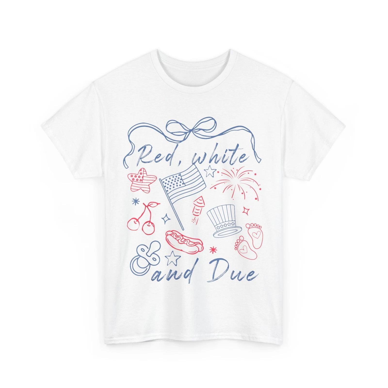 

Red White And Due Funny 14th Of July Design T shirt L