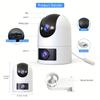 4K Outdoor Dual Lens PTZ WiFi Camera, 5G Compatible, Wall Mount, 1296p Video, Two-way Audio, High Definition Resolution, Audio and Sports Police