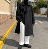 Men's Double-Breasted Mid-Length Windbreaker – Casual Trendy Solid Color Hong Kong Style Outerwear