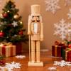 Yousheng 38CM Christmas Wooden Unfinished Nutcracker Figurine DIY Blank Unpainted Soldier Figure Festival Holiday Party Ornament Decoration