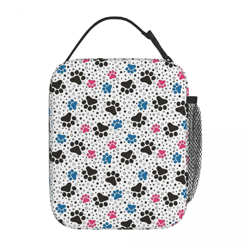 Cute Dog Paw Pattern Insulated Lunch Bag for Women Office Cooler Thermal Food Box Tote Portable Lunch Boxes Container